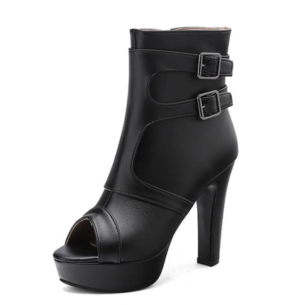 High Heels Women Block Roman Peep Toe Sandals - High Heels - Nibber - Mad Fly Essentials