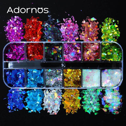 Holographic Irregular Sequins Art Kits Nail Essentials - Nail Essentials - RIKONKA - Mad Fly Essentials
