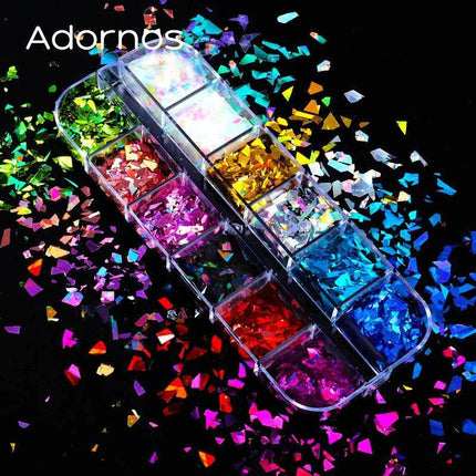 Holographic Irregular Sequins Art Kits Nail Essentials - Nail Essentials - RIKONKA - Mad Fly Essentials