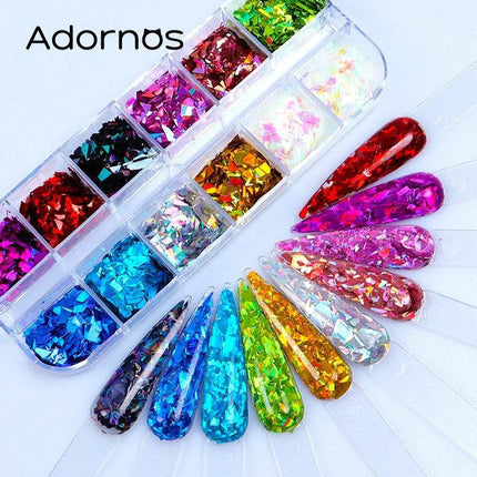Holographic Irregular Sequins Art Kits Nail Essentials - Nail Essentials - RIKONKA - Mad Fly Essentials