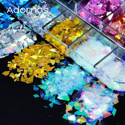 Holographic Irregular Sequins Art Kits Nail Essentials - Nail Essentials - RIKONKA - Mad Fly Essentials