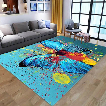 Home 3D Butterfly Animal Anti - Slip Modern Area Rug - Area Rug - WESSD - Mad Fly Essentials