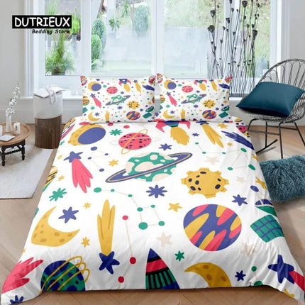 Home 3D Rocket Bedding Duvet Set - Duvet Set - DUTRIEUX - Mad Fly Essentials