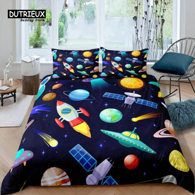 Home 3D Rocket Bedding Duvet Set - Mad Fly Essentials