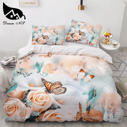 Home Black Red Rose Floral Duvet Set - Duvet Set - Sofa Design Labs - Mad Fly Essentials