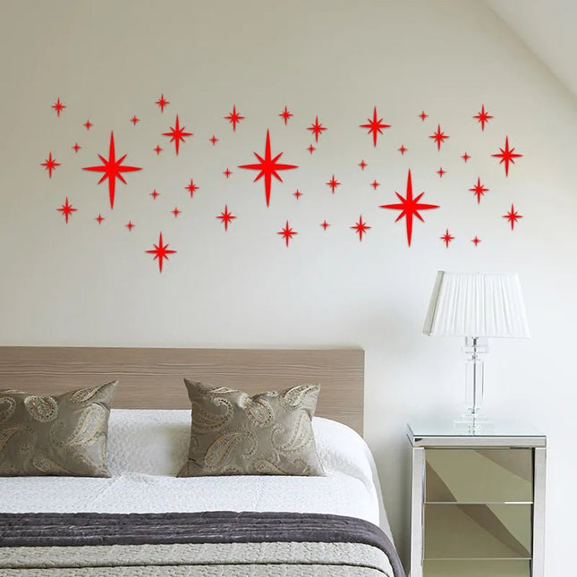 Home Decor 82PCS Star Mosaic Mirror Sticker Wall Decals - Home Decor - ZOOYOO - Mad Fly Essentials