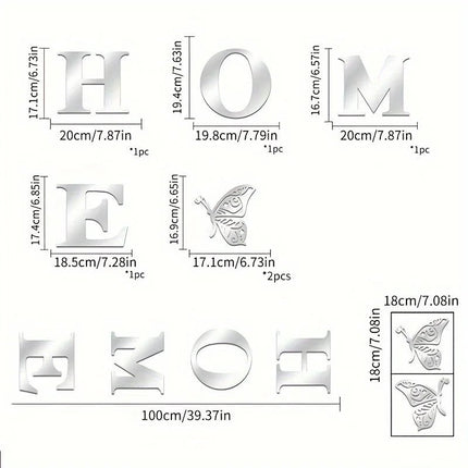 Home Decor Letter Set Mirror Decoration Wall Sticker - Home Decor - Mirror Fitters - Mad Fly Essentials