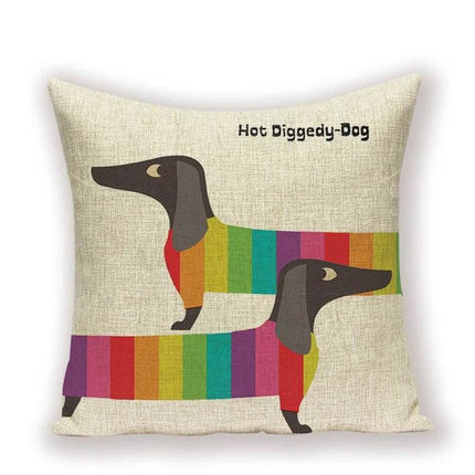 Home Dog Dachshund 45X45cm Pillowcase Sofa Throw Pillow - Throw Pillow - Wandering Tribe - Mad Fly Essentials