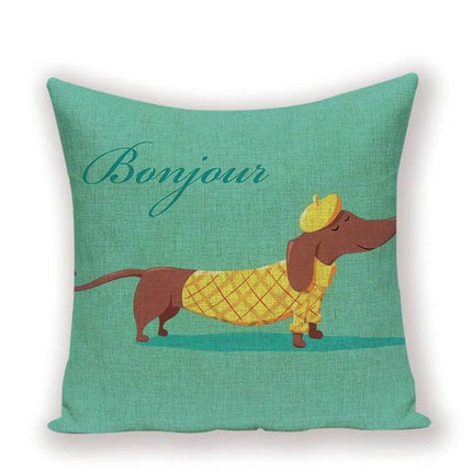 Home Dog Dachshund 45X45cm Pillowcase Sofa Throw Pillow - Throw Pillow - Wandering Tribe - Mad Fly Essentials