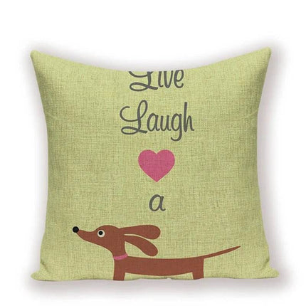 Home Dog Dachshund 45X45cm Pillowcase Sofa Throw Pillow - Mad Fly Essentials
