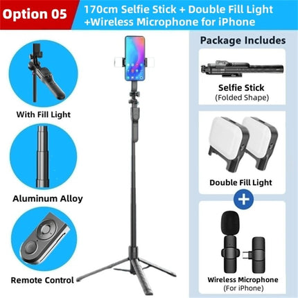 Home Electronics 1750mm Wireless Selfie Stick - Home Electronics - Dawapara - Mad Fly Essentials