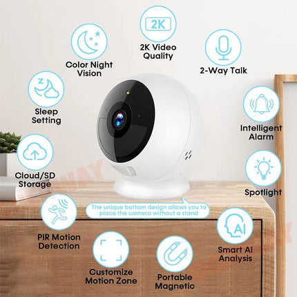 Home Essentials 2k 5MP Wireless AI Security Cam - Home Essentials - ANBIUX - Mad Fly Essentials