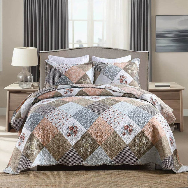 Home Floral 3piece Quilt Duvet Set - Duvet Set - MOCCSOCC - Mad Fly Essentials