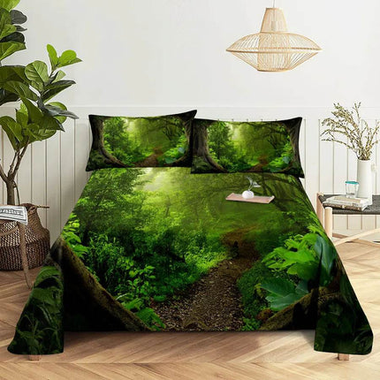 Home Scenic Forest 3D Microfiber Queen King Bedding Duvet Set - Duvet Set - Sofa Design Labs - Mad Fly Essentials