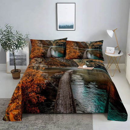 Home Scenic Forest 3D Microfiber Queen King Bedding Duvet Set - Duvet Set - Sofa Design Labs - Mad Fly Essentials