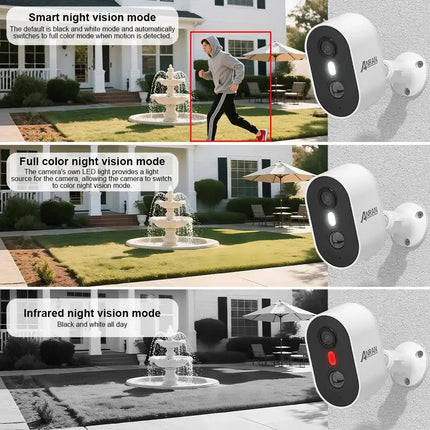 Home Security 2K 2.4G WiFi 5200mAh Home Protection Camera Home Security Fuers Mad Fly Essentials