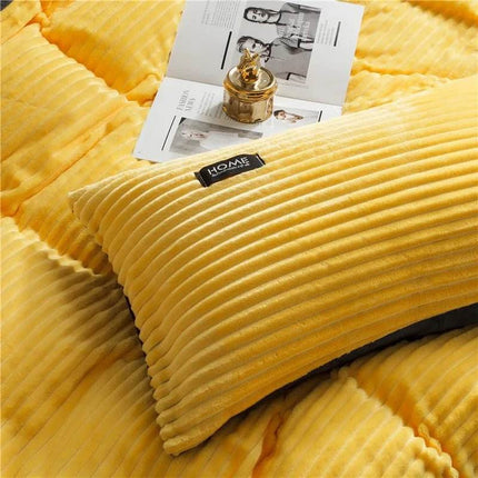 Home Solid Velvet Cover Bedding Duvet Set - Duvet Set - Home Deluxe - Mad Fly Essentials