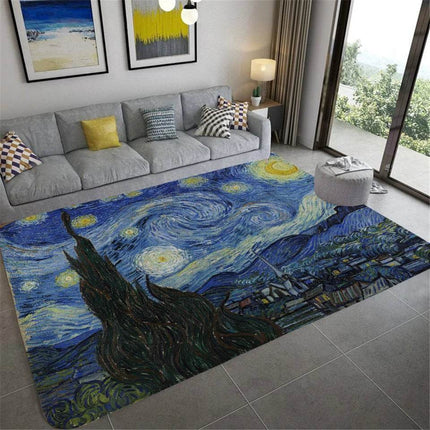 Home Van Gogh Starry Night Living Area Rug - Area Rug - LOUSIDREAM - Mad Fly Essentials