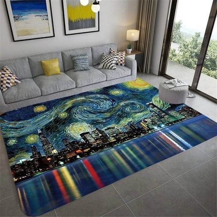Home Van Gogh Starry Night Living Area Rug - Area Rug - LOUSIDREAM - Mad Fly Essentials