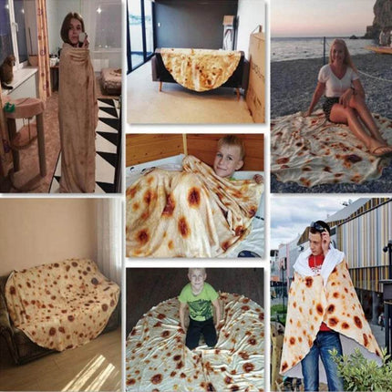 Winter Warm Pizza Tortilla Throw Blanket Home Decor - Home Decor - COCOPLAY - Mad Fly Essentials