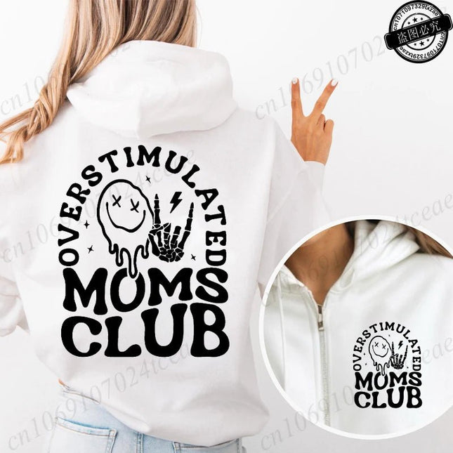 Hoodies Funny Overstimulated Moms Club Pullovers - Hoodies - MusLotus - Mad Fly Essentials