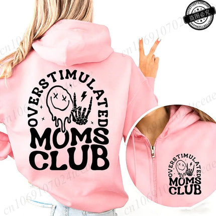 Hoodies Funny Overstimulated Moms Club Pullovers - Hoodies - MusLotus - Mad Fly Essentials