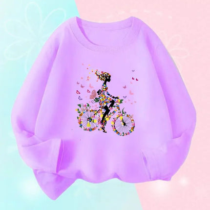 Hoodies Girls Long Heart Kids Graphic Tee Tops - Hoodies - Lolocee - Mad Fly Essentials