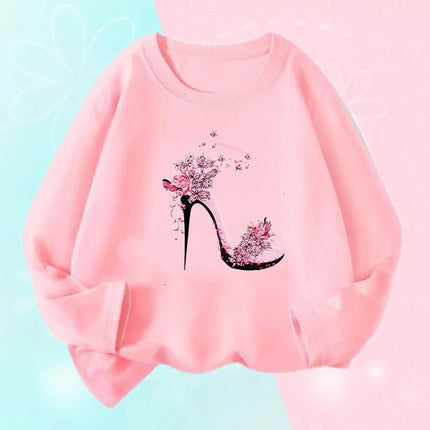 Hoodies Girls Long Heart Kids Graphic Tee Tops - Hoodies - Lolocee - Mad Fly Essentials