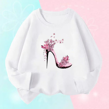 Hoodies Girls Long Heart Kids Graphic Tee Tops - Hoodies - Lolocee - Mad Fly Essentials