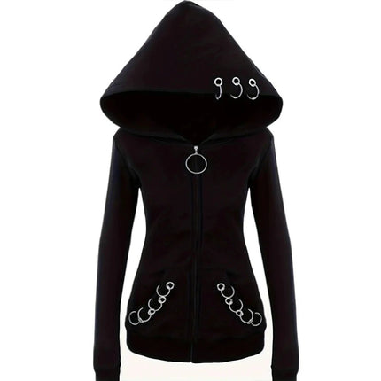 Hoodies Gothic Women Goth Dark Black Pullover - Hoodies - Goth Dark - Mad Fly Essentials