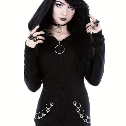 Hoodies Gothic Women Goth Dark Black Pullover - Hoodies - Goth Dark - Mad Fly Essentials