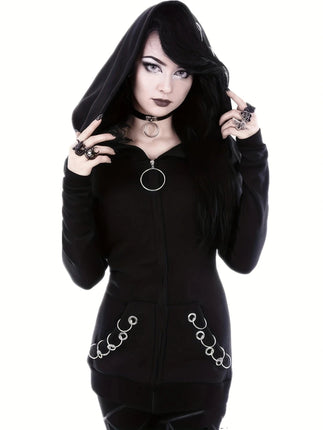 Hoodies Gothic Women Goth Dark Black Pullover - Hoodies - Goth Dark - Mad Fly Essentials