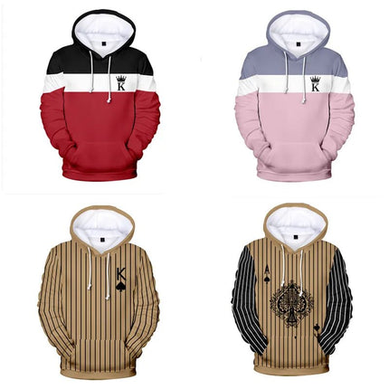 Hoodies KING QUEEN Jacket Matching Couple Poker 3D Pullover - Hoodies - Nifineo - Mad Fly Essentials