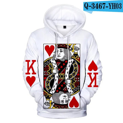 Hoodies KING QUEEN Jacket Matching Couple Poker 3D Pullover - Hoodies - Nifineo - Mad Fly Essentials