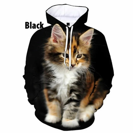 Hoodies Men Funny Animals 3D Cat Long Pullover - Hoodies - heatboywade - Mad Fly Essentials