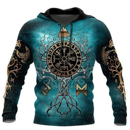 Hoodies Men Heart Skull 3D Medieval Viking Casual Top - Hoodies - PLstar Cosmos - Mad Fly Essentials