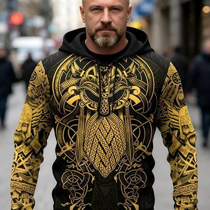 Hoodies Men Wolf Raven Tribal Casual Mask 3D Pullover - Hoodies - PLstar Cosmos - Mad Fly Essentials