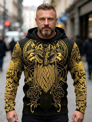 Hoodies Men Wolf Raven Tribal Casual Mask 3D Pullover - Hoodies - PLstar Cosmos - Mad Fly Essentials