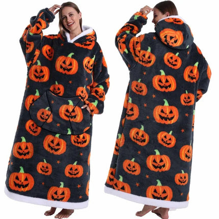 Hoodies Men Women Skull Halloween Winter Homewear Blanket Hoodies - Hoodies - RyTanDa - Mad Fly Essentials