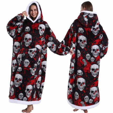 Hoodies Men Women Skull Halloween Winter Homewear Blanket Hoodies - Hoodies - RyTanDa - Mad Fly Essentials