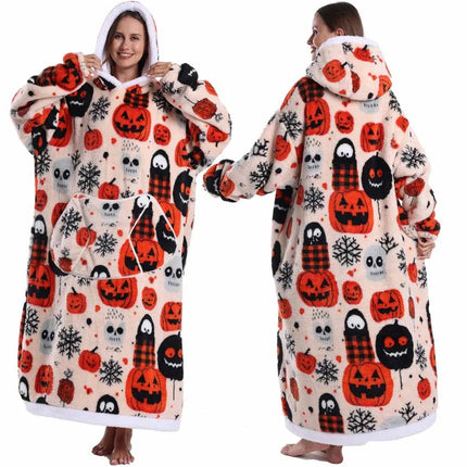 Hoodies Men Women Skull Halloween Winter Homewear Blanket Hoodies - Hoodies - RyTanDa - Mad Fly Essentials