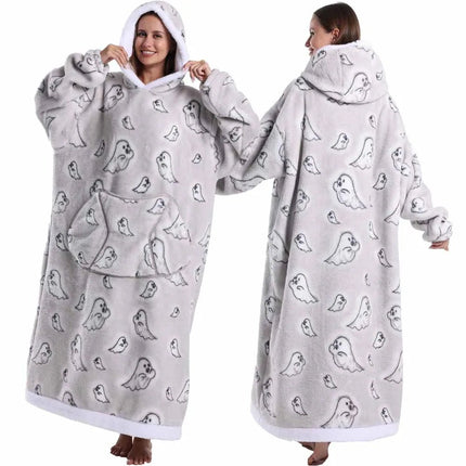 Hoodies Men Women Skull Halloween Winter Homewear Blanket Hoodies - Hoodies - RyTanDa - Mad Fly Essentials