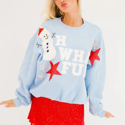 Hoodies Women Christmas Santa Glitter Sequin Pullover - Hoodies - Amorcome - Mad Fly Essentials