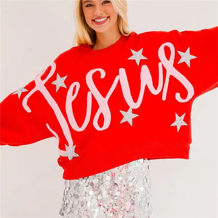 Hoodies Women Christmas Santa Glitter Sequin Pullover - Hoodies - Amorcome - Mad Fly Essentials