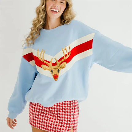 Hoodies Women Christmas Santa Glitter Sequin Pullover - Hoodies - Amorcome - Mad Fly Essentials
