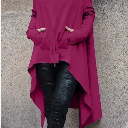 Hoodies Women Fashion Irregular Hem Long Pullover - Hoodies - Adogirl - Mad Fly Essentials