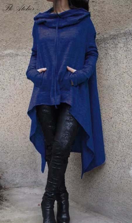 Hoodies Women Fashion Irregular Hem Long Pullover - Hoodies - Adogirl - Mad Fly Essentials