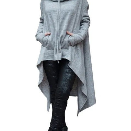 Hoodies Women Fashion Irregular Hem Long Pullover - Hoodies - Adogirl - Mad Fly Essentials