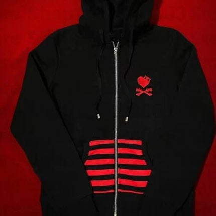 Hoodies Women Streetwear Zip Gothic Skull Pullovers - Hoodies - Aelegantmis - Mad Fly Essentials