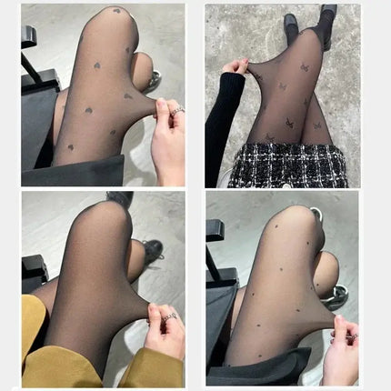 Hosiery Women 80/200g Heart Stockings Pantyhose - Hosiery - Peacock Stockings - Mad Fly Essentials